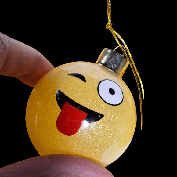12 Piece Glass Emoji Christmas Balls Ornaments Pendant for Christmas Tree - Picture 7 of 15